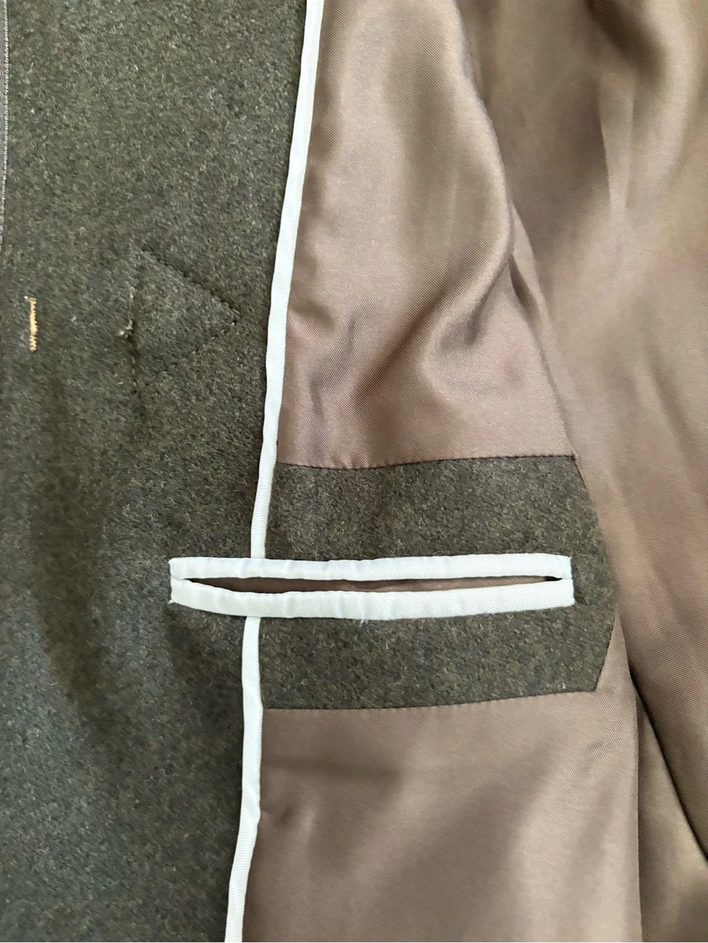 J. Crew Olive Green Hooded Wool-Blend Pea Coat with Toggle Closures - Picture 10 of 12